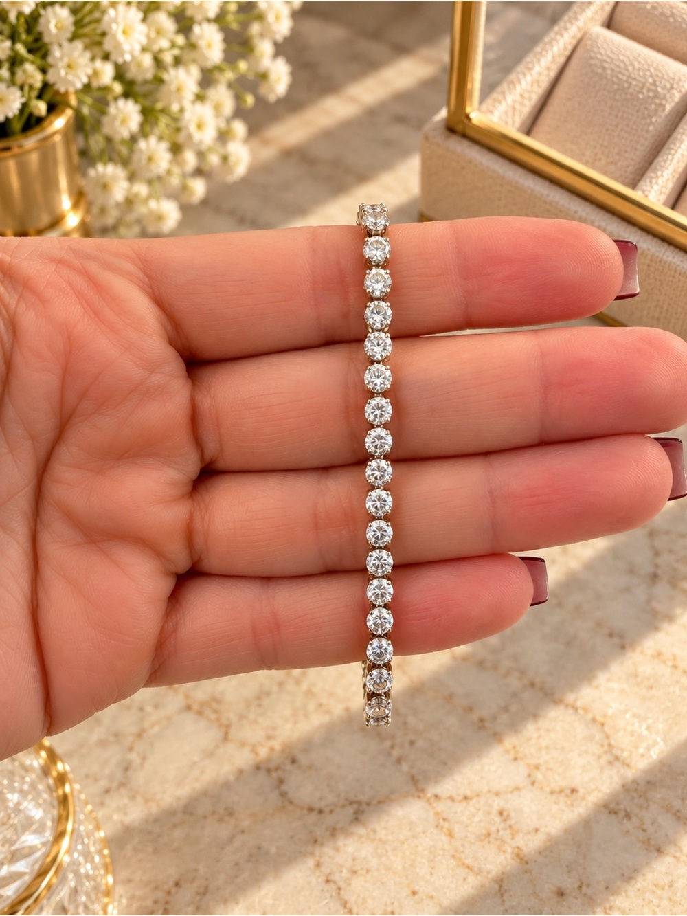 Silver Tennis Bracelet - Picture 2 of 3